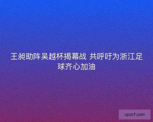 王昶助阵吴越杯揭幕战 共呼吁为浙江足球齐心加油