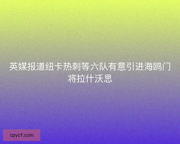 英媒报道纽卡热刺等六队有意引进海鸥门将拉什沃思