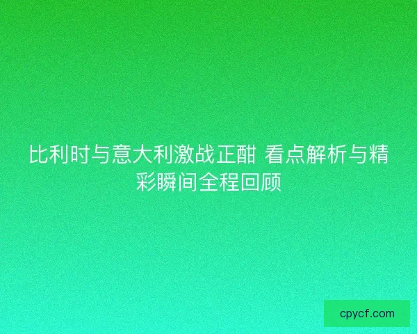 比利时与意大利激战正酣 看点解析与精彩瞬间全程回顾